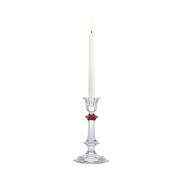 Baccarat - Harcourt Candlestick Pair with Red Knob