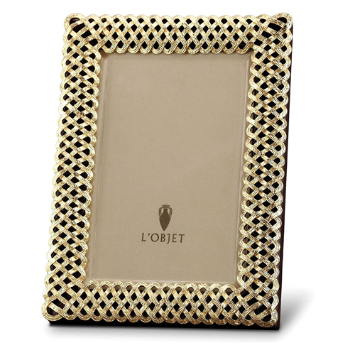 L'Objet - Braid Plated Frame - 4x6 - Gold