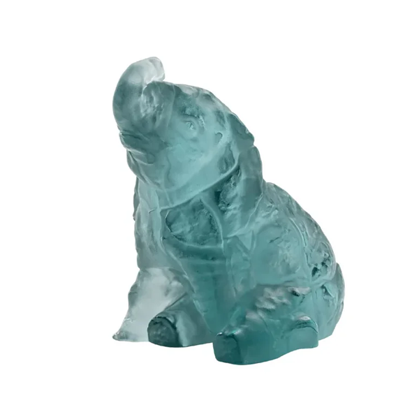 Lalique - Baby Elephant Sculpture - Blue Persepolis