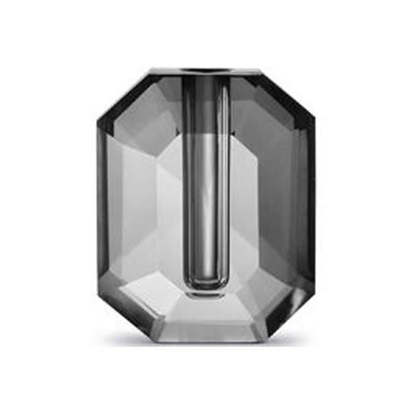 Pozzi Milano - Geometric Glass Vase H16cm - Smoke Grey