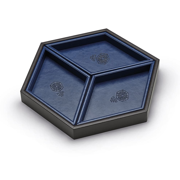 Pozzi Milano - Set of 4 Trays in Leather 34cm x 30cm x 3.5 cm Multicolour