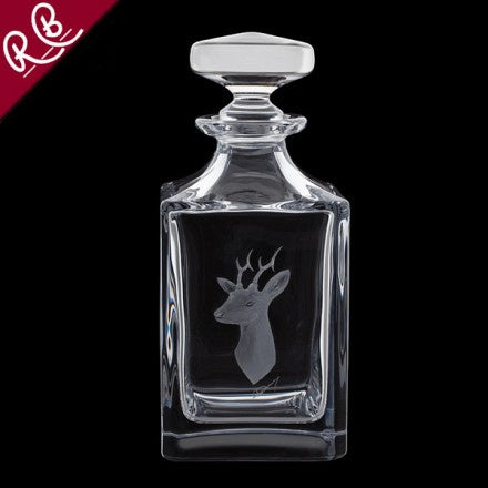 Royal Brierley - Engraved Game Roebuck Square Decanter