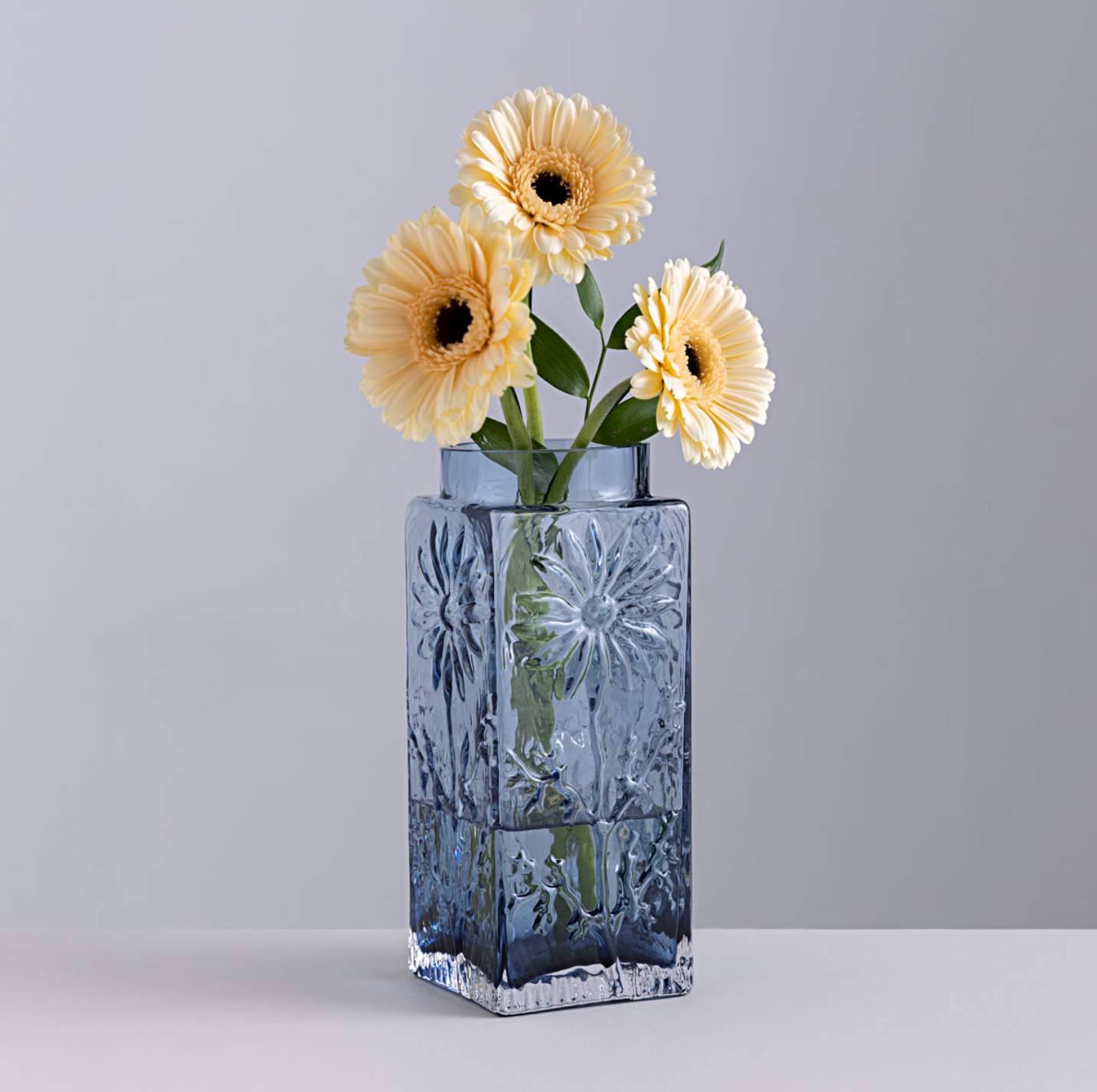 Dartington - Marguerite Ink Blue Tall Vase - 21cm