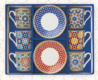 Pozzi Milano - Set of 6 Coffee Cups & Saucers in Gift Box - Marrakech