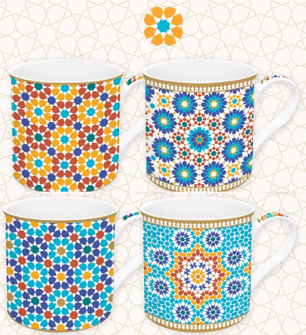 Pozzi Milano - Set of 4 Mugs in Gift Box - Marrakech