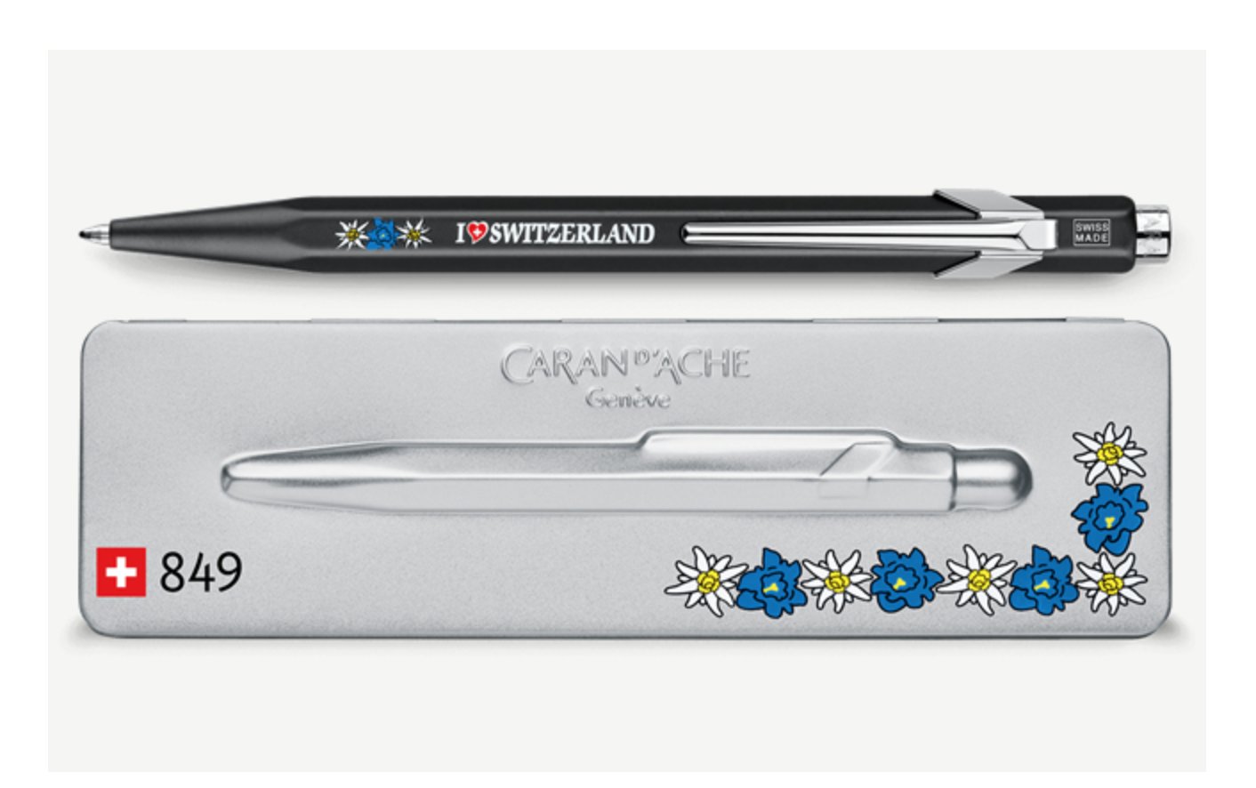 Caran D'Ache - Ballpoint Pen 849 Edelweiss Black With Case