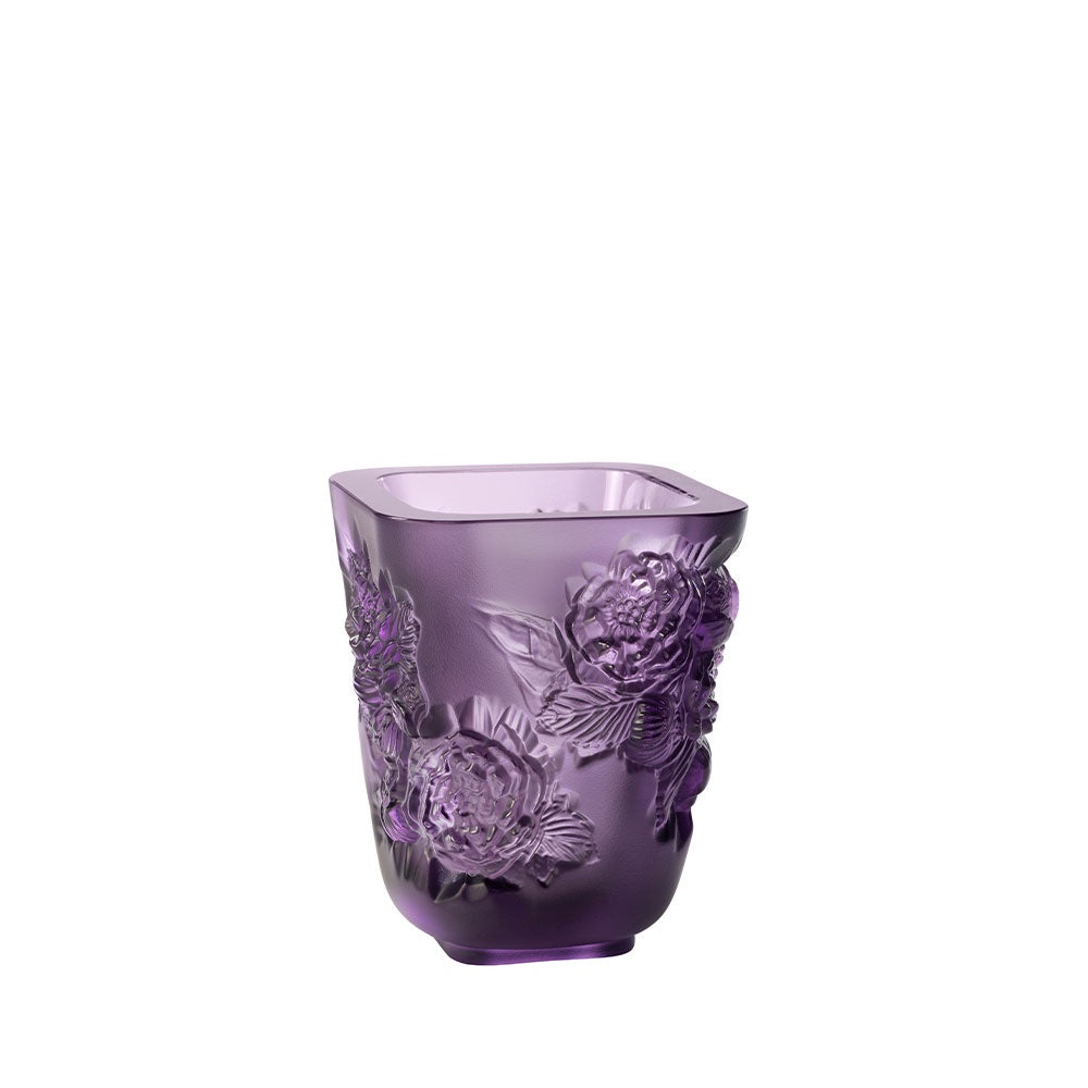 Lalique - Pivoines Vase Purple