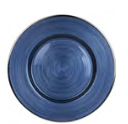 Argenesi - Glass & Silver Plate Sinfonia - Night Blue 34cm