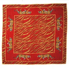 Halcyon Days - Tiger Red Scarf 120 X 120cm 100% Wool