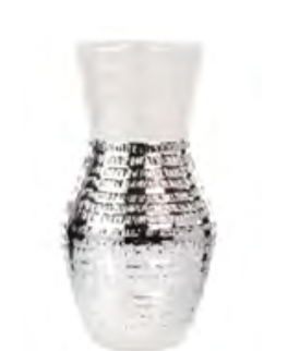 Argenesi - Glass Vase Wood Pearl White 35cm