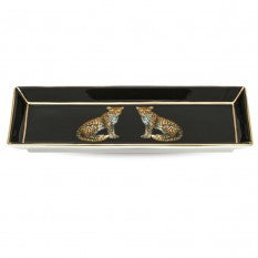 Halcyon Days - Twin Leopard Rectangular Pen Tray