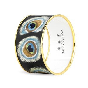 Halcyon Days - Peacock Bangle - Small Black