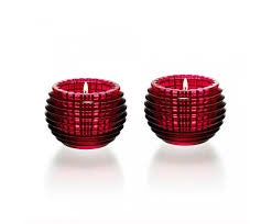Baccarat - The Eye Votive Red - Candle Holder Pair