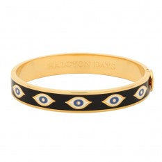 Halcyon Days - 1cm Evil Eye Midnight Blue Gold Bangle