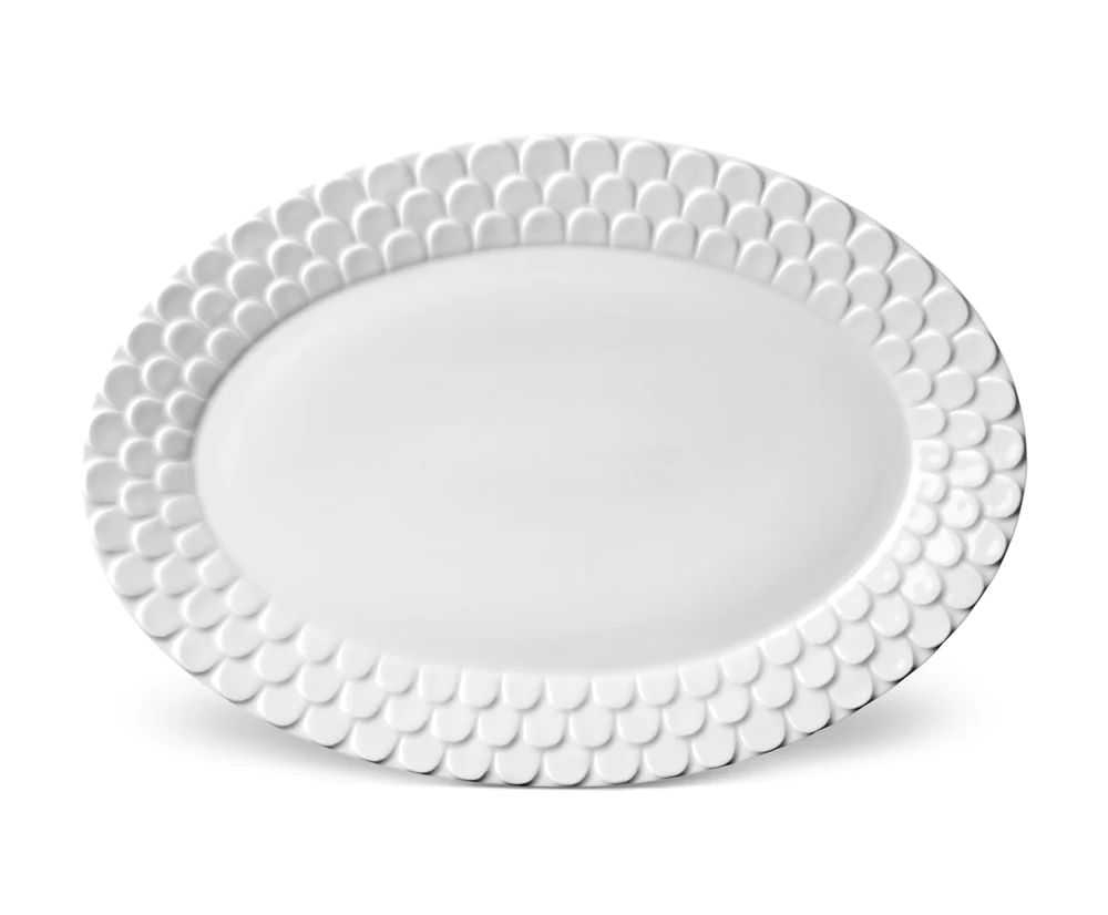 L'Objet - Aegean White Oval Platter 38x27cm