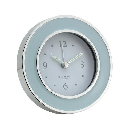 Addison Ross - Powder Blue Silver Alarm Clock