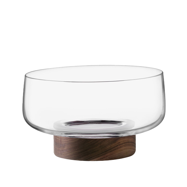LSA - City Bowl & Walnut Base ø30cm Clear