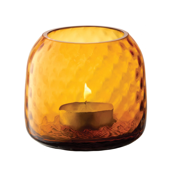 LSA - Dapple Tealight Holder /Vase H7cm Sun Amber