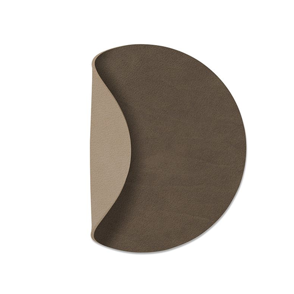 Lind Dna - Glass Mat Circle Double Nupo Caviar/Clay Brown