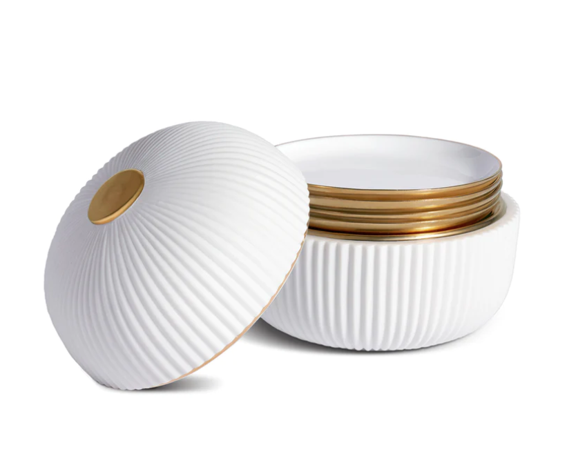 L'Objet - Ionic Box With Set Of 4 Plates