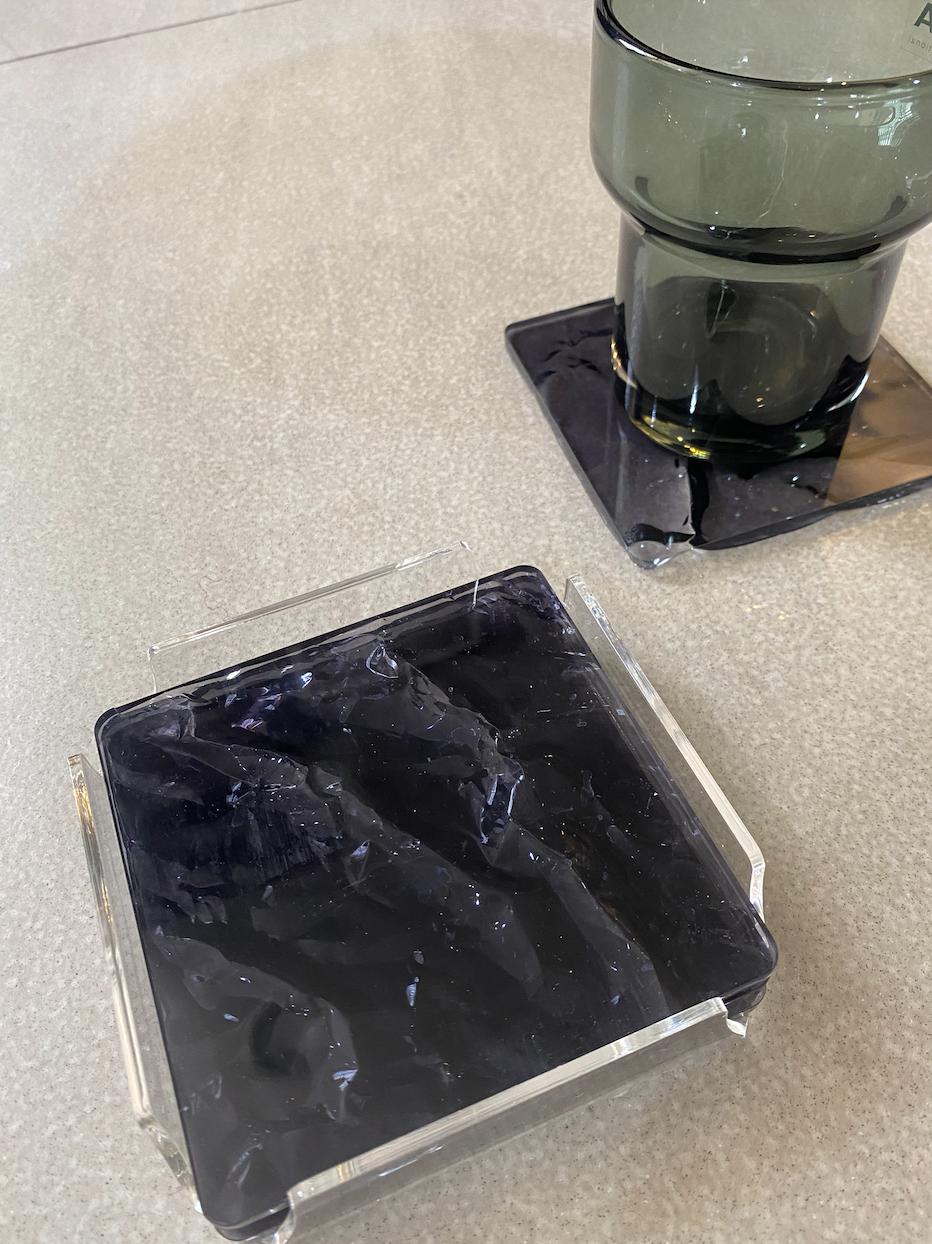 Platex - Frosted Black Pearl Coasters Set of 4