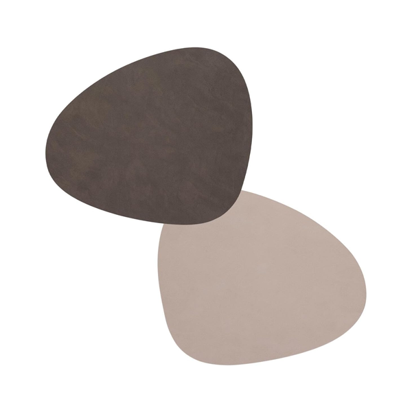 Lind Dna - Table Mat Circle XL Double Nupo Caviar/Clay Brown