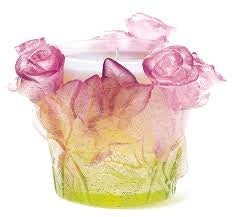 Daum - Roses Candle Holder (Pink)