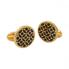 Halcyon Days - Rose Black & Gold Cufflinks