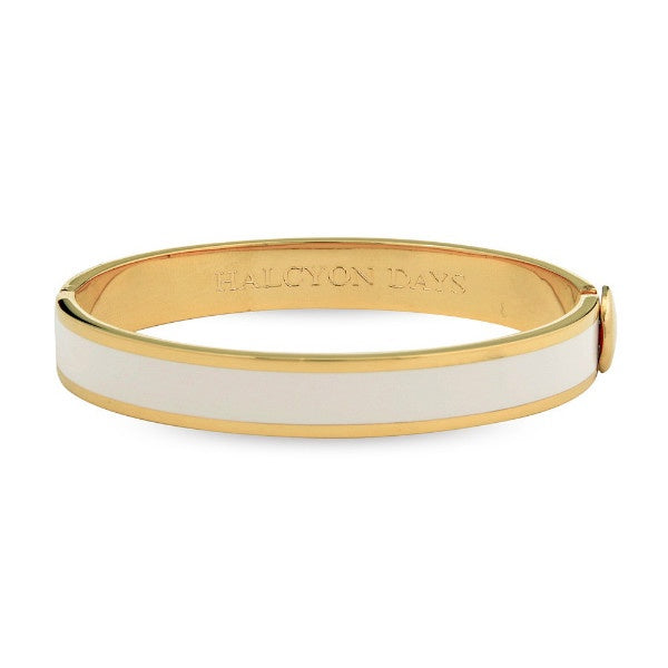 Halcyon Days - Plain 1cm Bangle Cream & Gold
