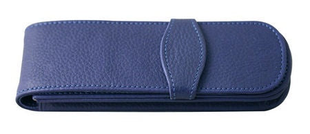 Coles Stationery - Online Leather 2 Pen Case ( Blue, Brown)