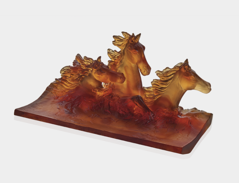 Daum - Cavalcade Amber Pen Holder