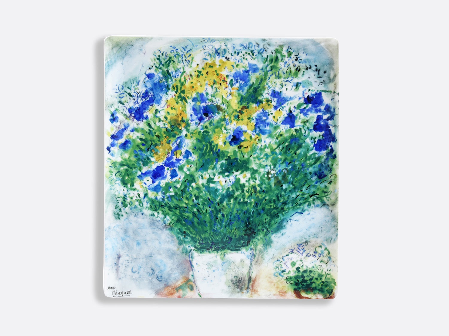 Bernadaud - Chagall - Bouquet de Fleurs Rectangular Tray 26x23cm
