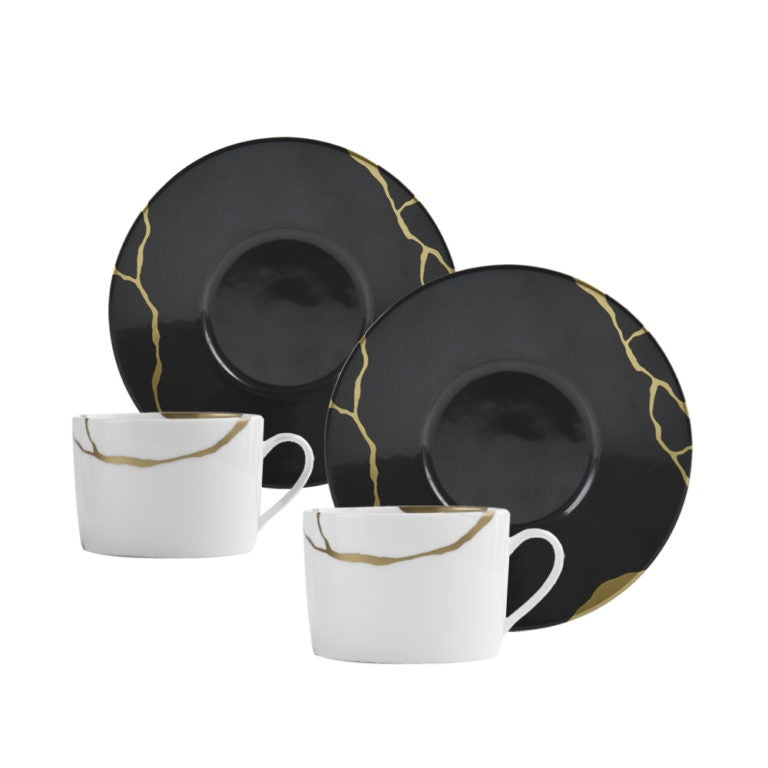 Bernardaud - Kintsugi Charbon Tea for Two