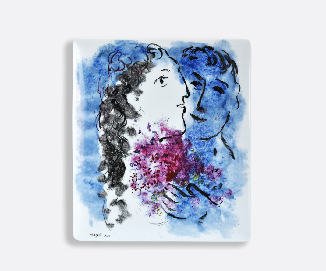 Bernardaud - Chagall - Les Bouquets de Fleurs Rectangular Tray 21x19cm