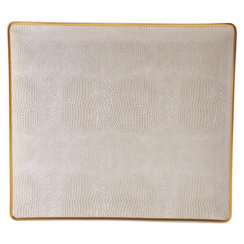 Bernardaud - Sauvage Gold Rectangular Tray 21x19cm