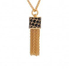 Halcyon Days - Salamander Tassel Black & Gold Pendant
