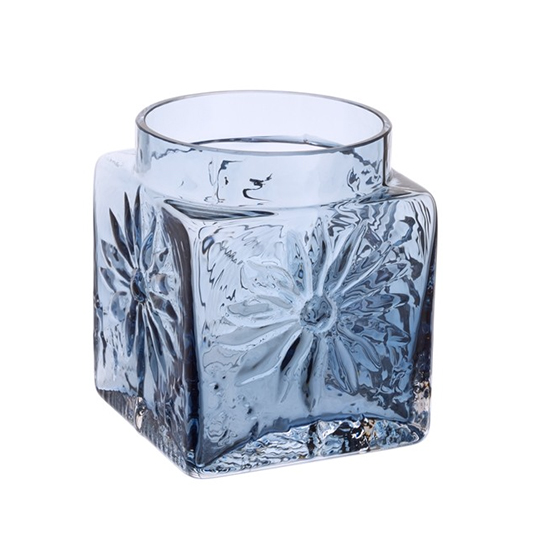 Dartington - Marguerite Ink Blue Square Vase