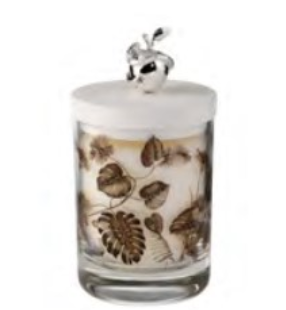 Argenesi - Garden Of Eden Glass Candle - Apple/Brown/Silver