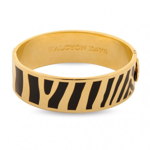 Halcyon Days - Zebra Bangle 20mm Black/gold