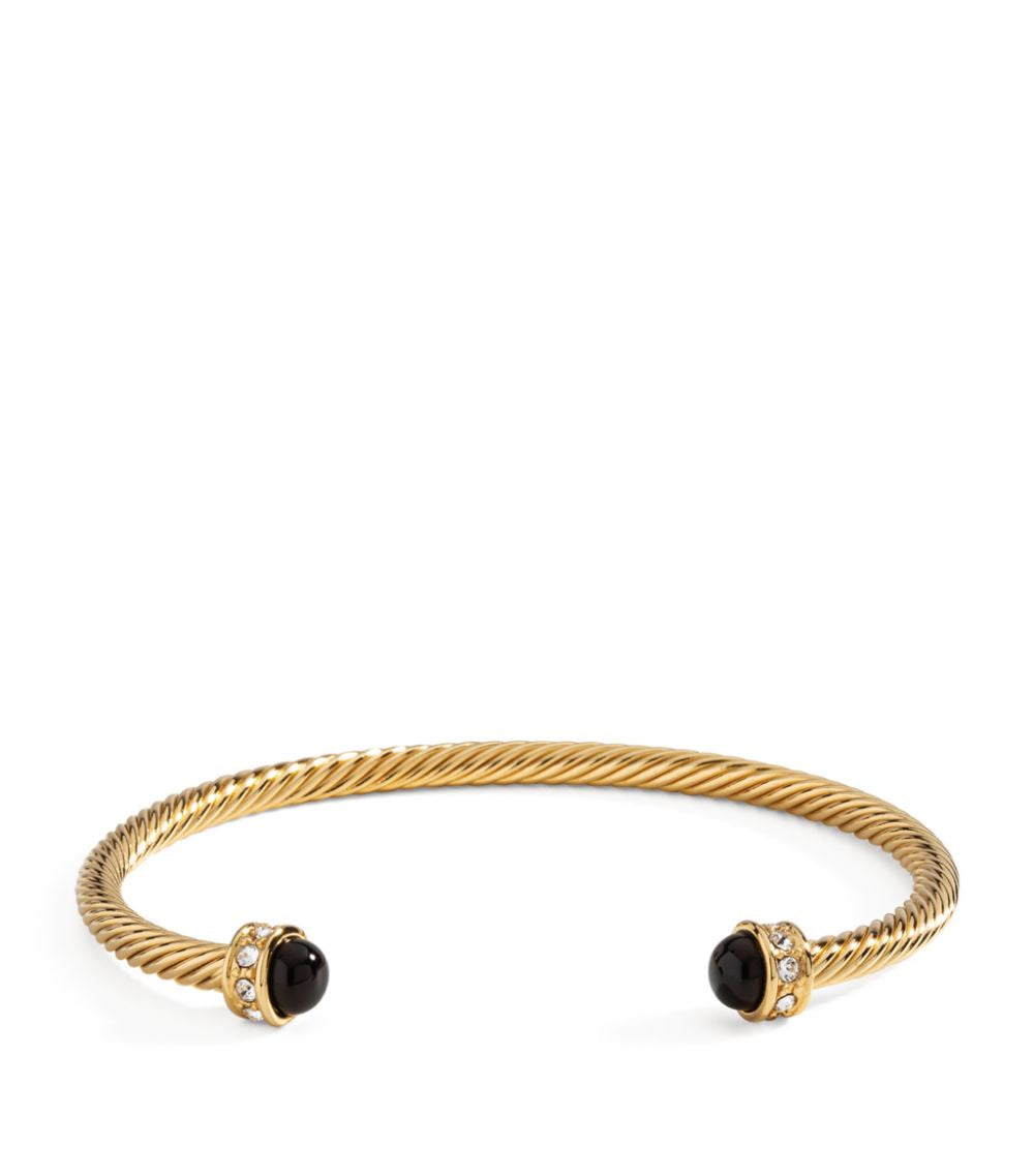 Halcyon Days - Skinny Sparkle Torque Bangle, Black Gold