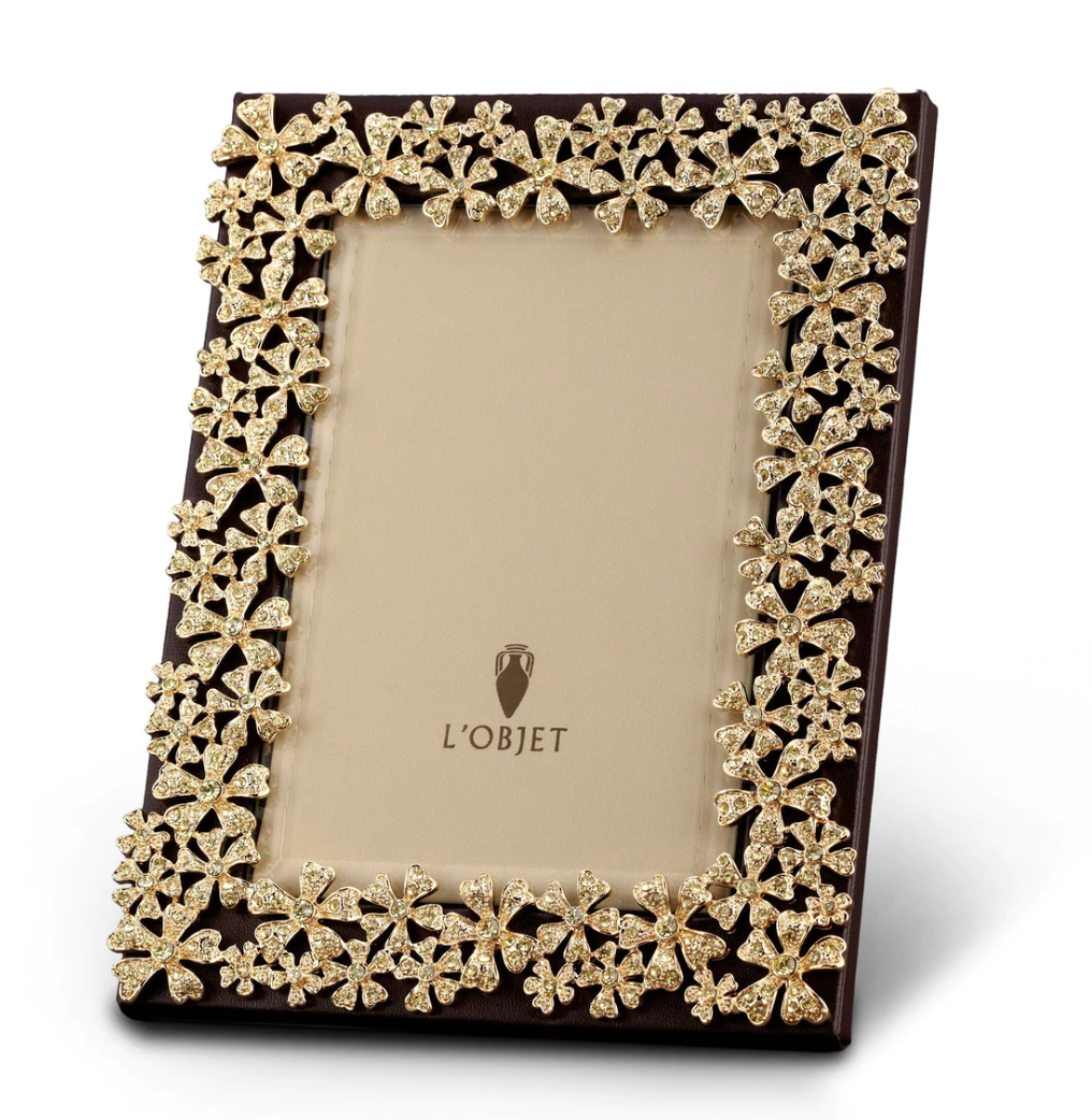 L'Objet - Garland w/Yellow Crystals Plated Frame - 8x10