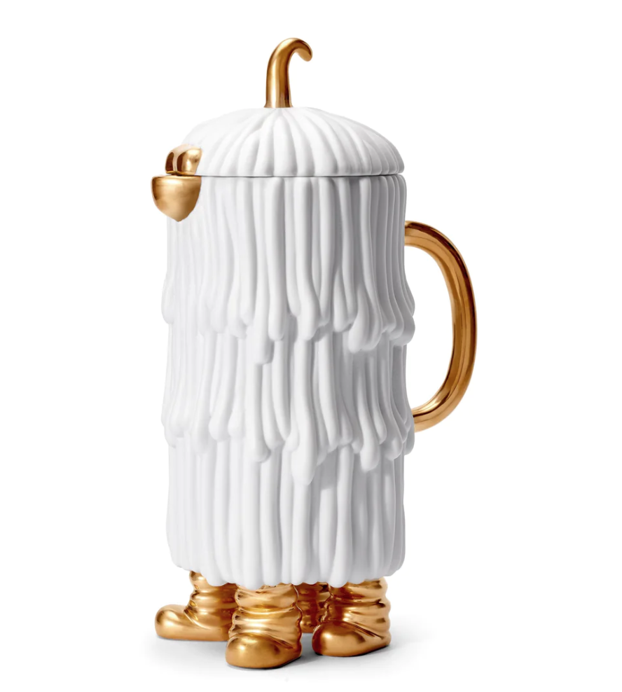 L'Objet - Haas Djuna Coffee / Tea Pot White & Gold