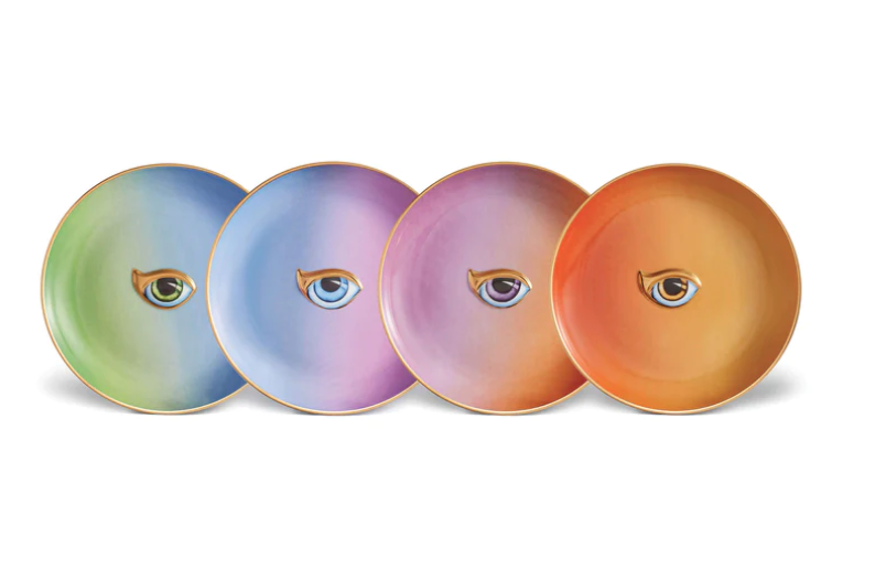 L'Objet - Lito-Eye Canape Plates - Assorted Set of 4