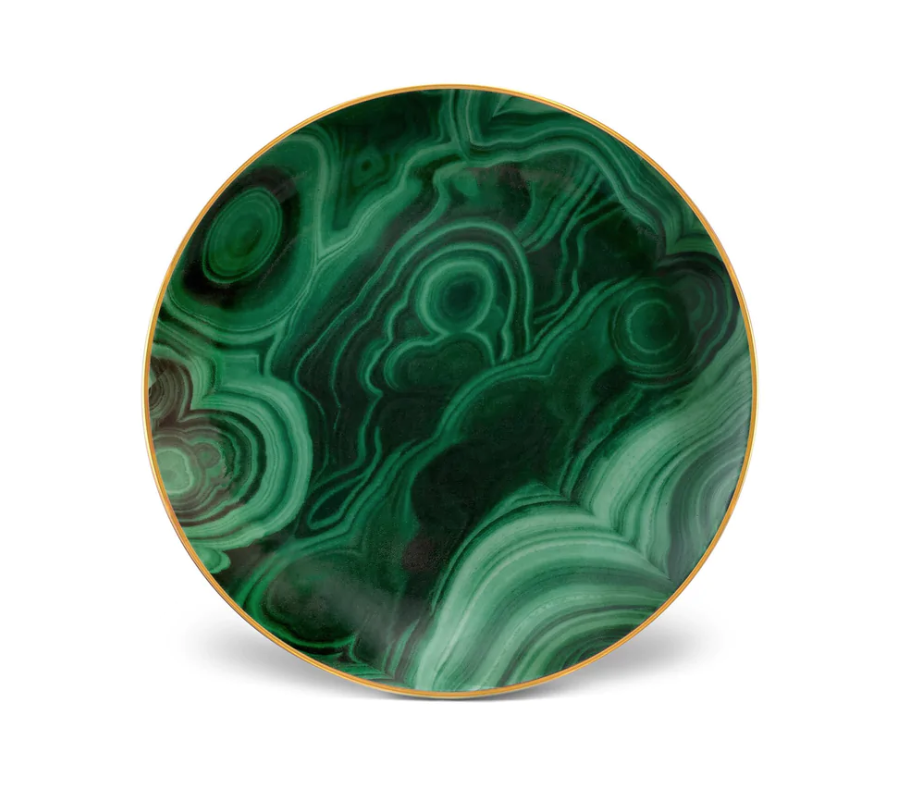 L'Objet - Malachite Canape Plate 15cm - Set of 4