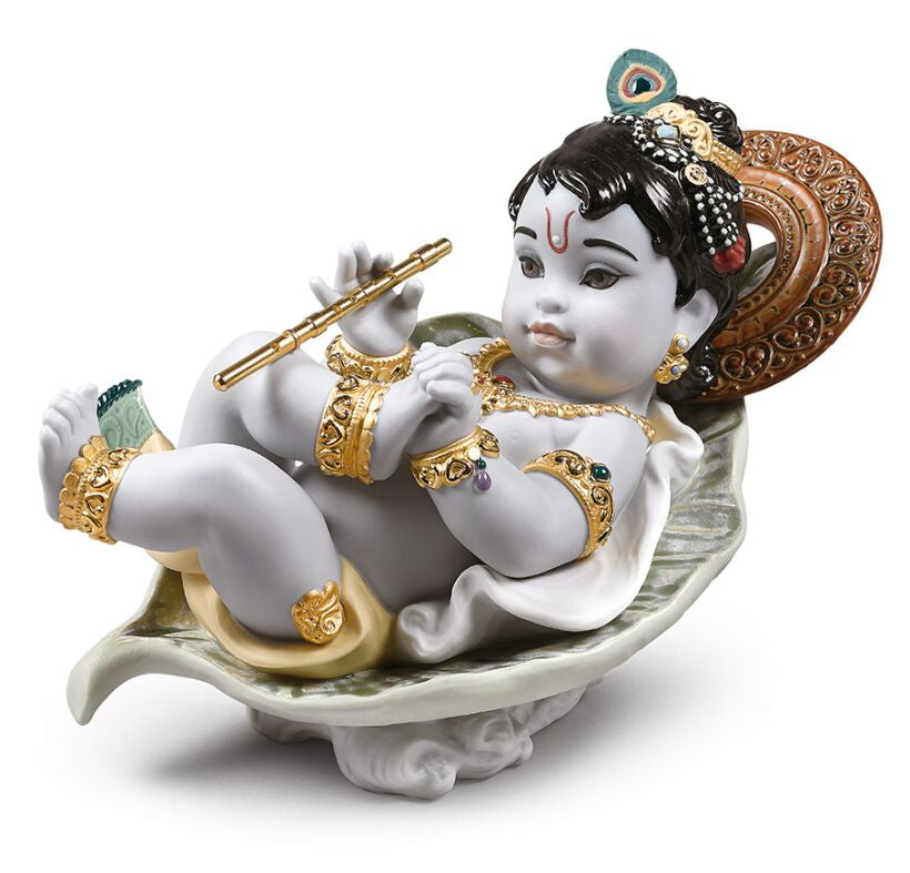Lladro - Krishna On Leaf