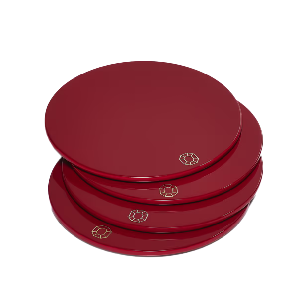 Baccarat - Octogone Coaster Set of 4, Red