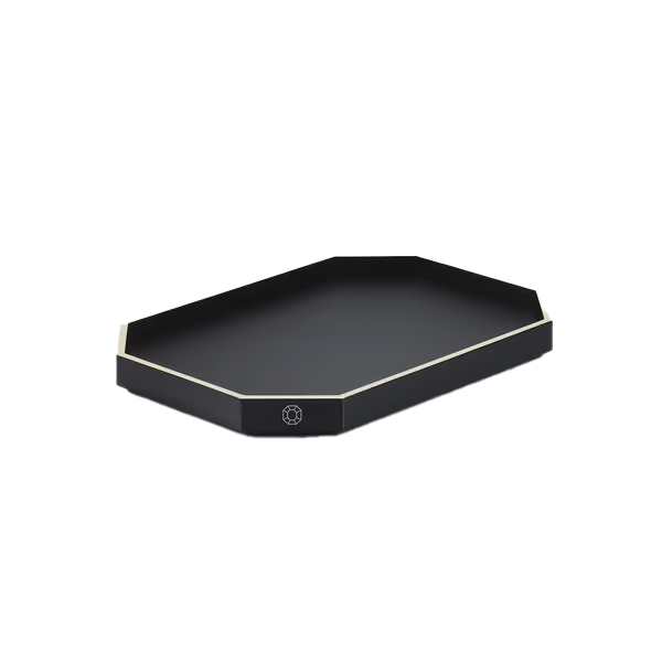 Baccarat - Octogone Tray - Black Lacquer 23 x 33cm