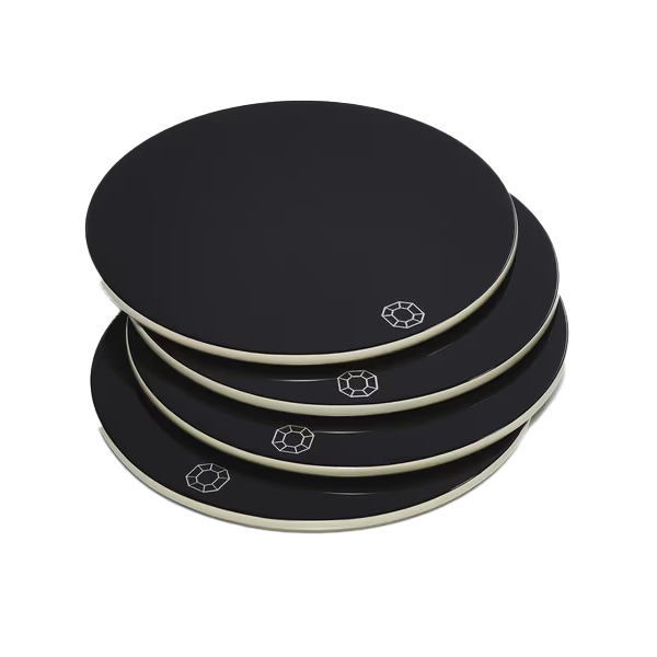 Baccarat - Octogonel Coaster Set of 4, Black