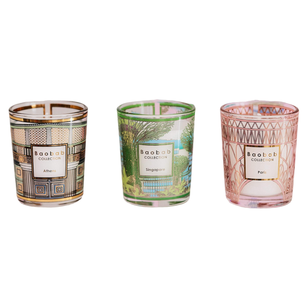 Baobab - Trio Travel Candles - Singapore-Athens-Paris