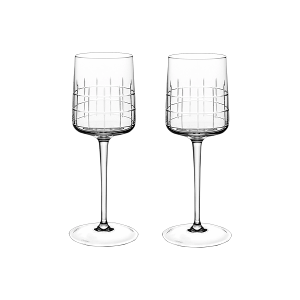 Christofle - 2 Red Wine Glasses Graphik